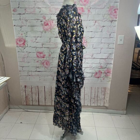 Dalia MacPhee Women's One Shoulder Tie Waist Floral Flowy Dress Multicolor M - Picture 7 of 13